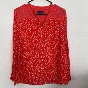 ⭐️ Land’s End Floral Button front Blouse